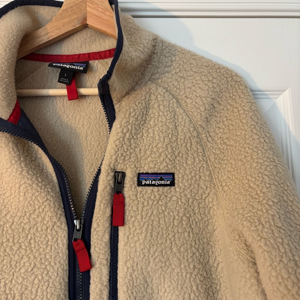 Patagonia Mens Retro Pile Fleece Sherpa Jacket Zip Up L Gorpcore Hiking Fishing - Picture 2 of 8